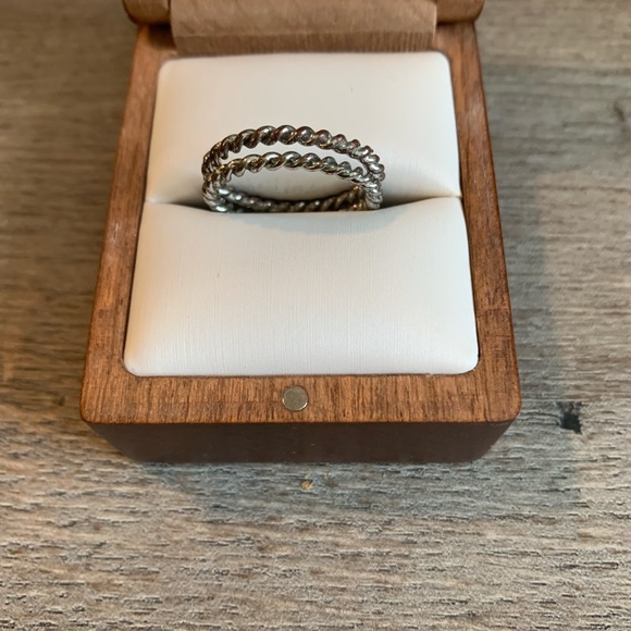 BOGO Two Stackable Twisted Pattern Rings - Picture 2 of 4